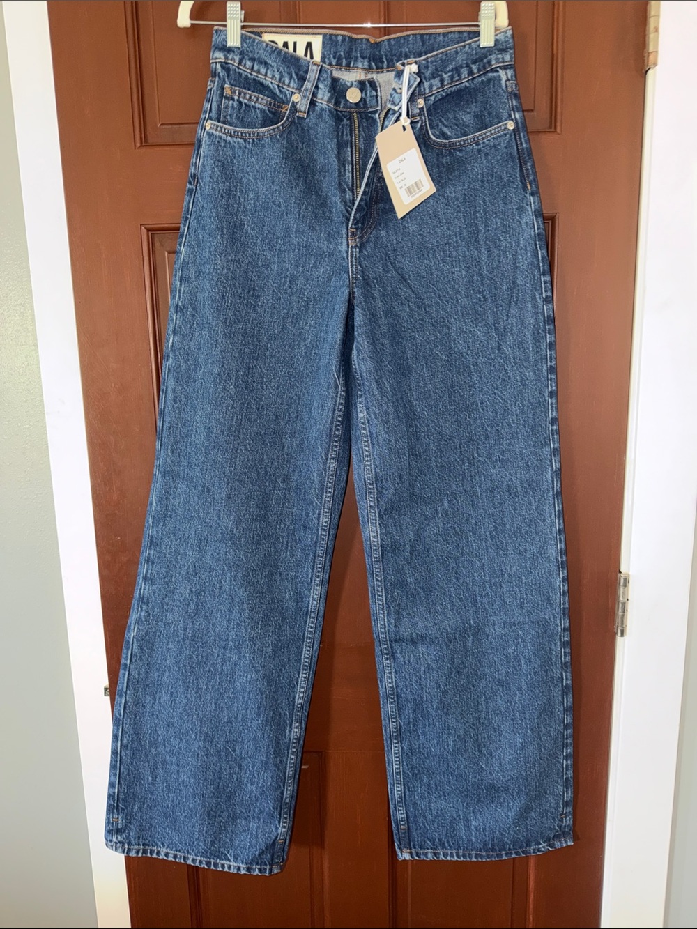 NWT DALA Sling Jean Flat Blue Size 25 Organic Cotton Wide Leg Jeans